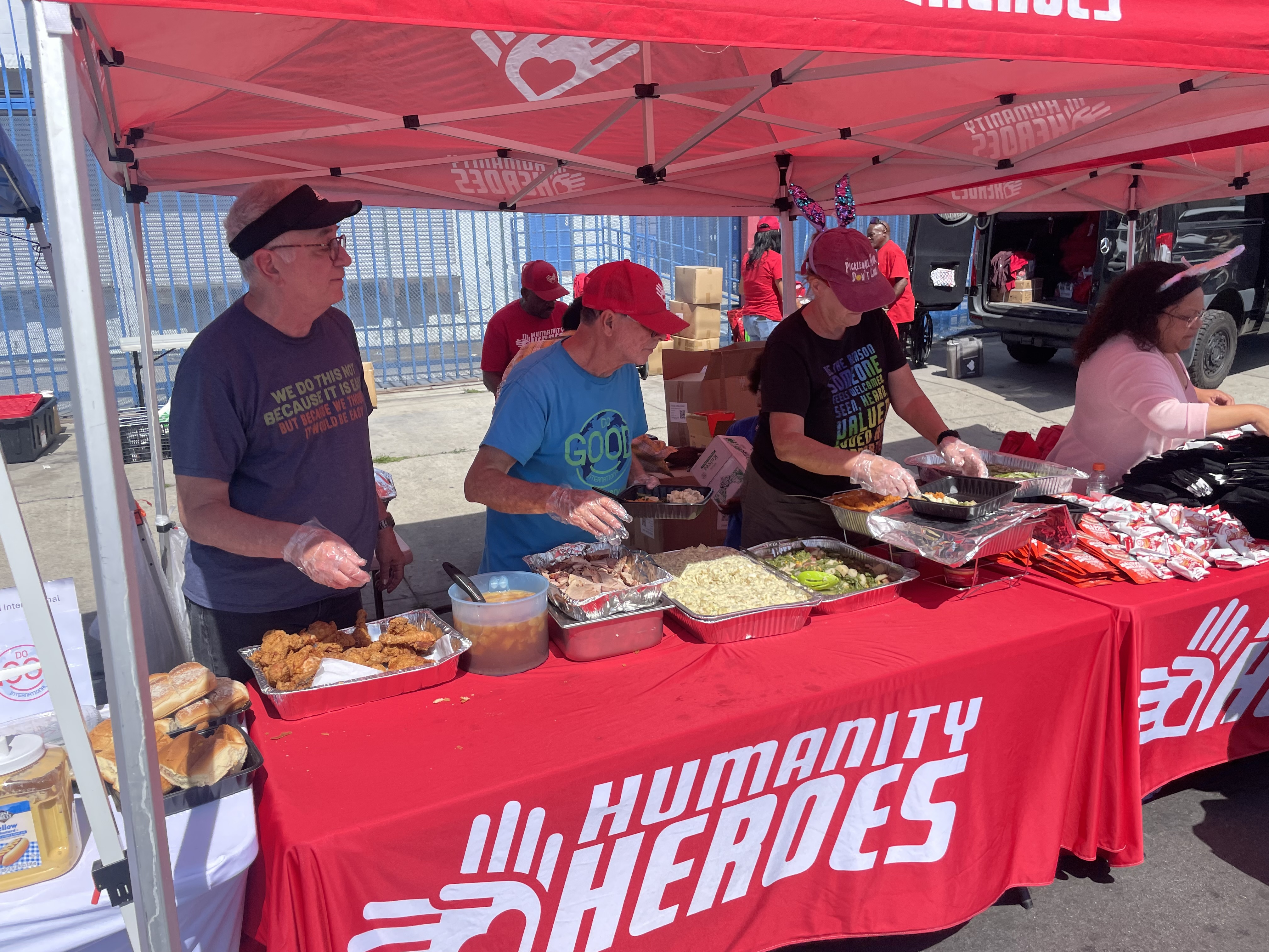 Humanity Heroes booth at a volunteer event