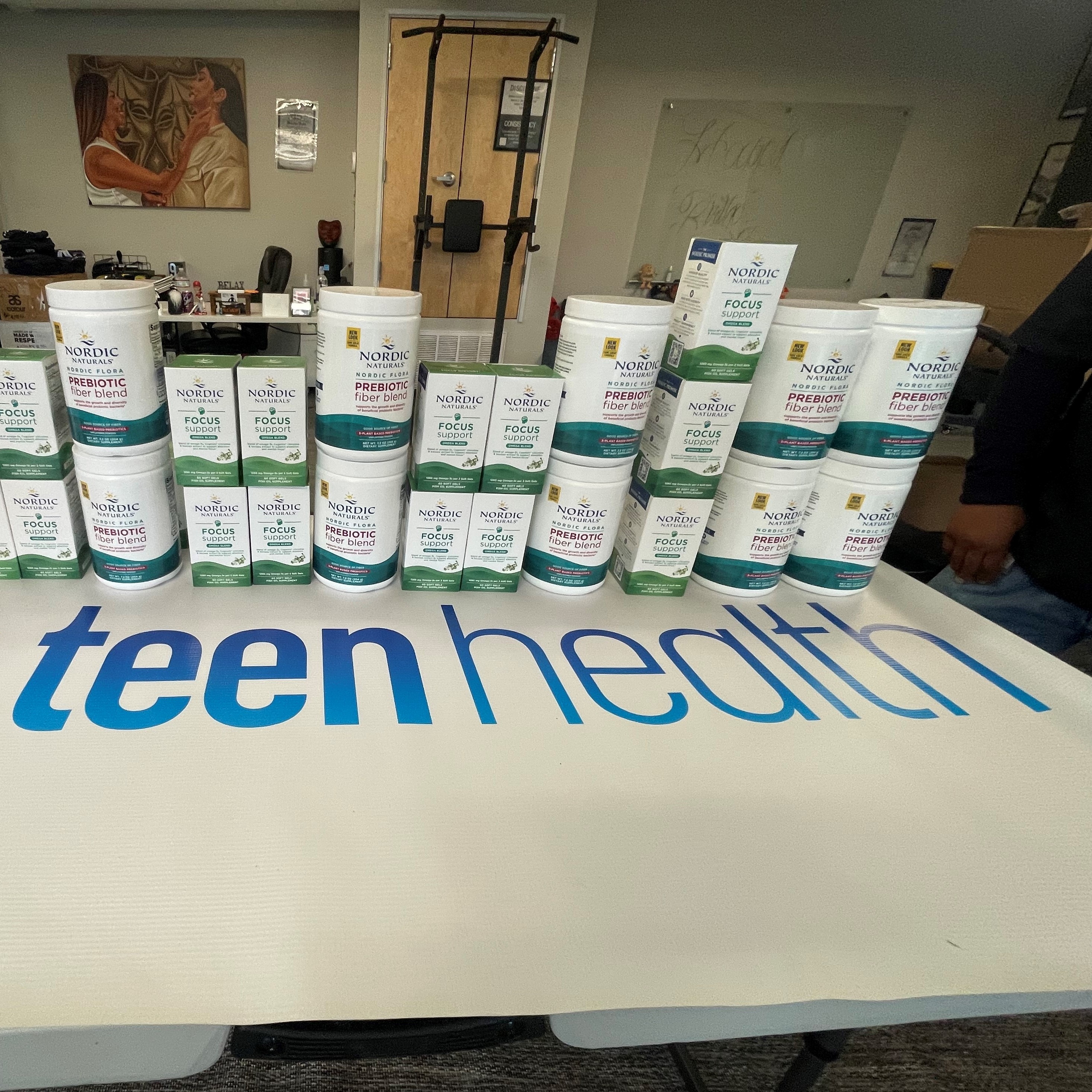 Nordic Naturals products stacked at Project Kinship, Santa Ana, CA